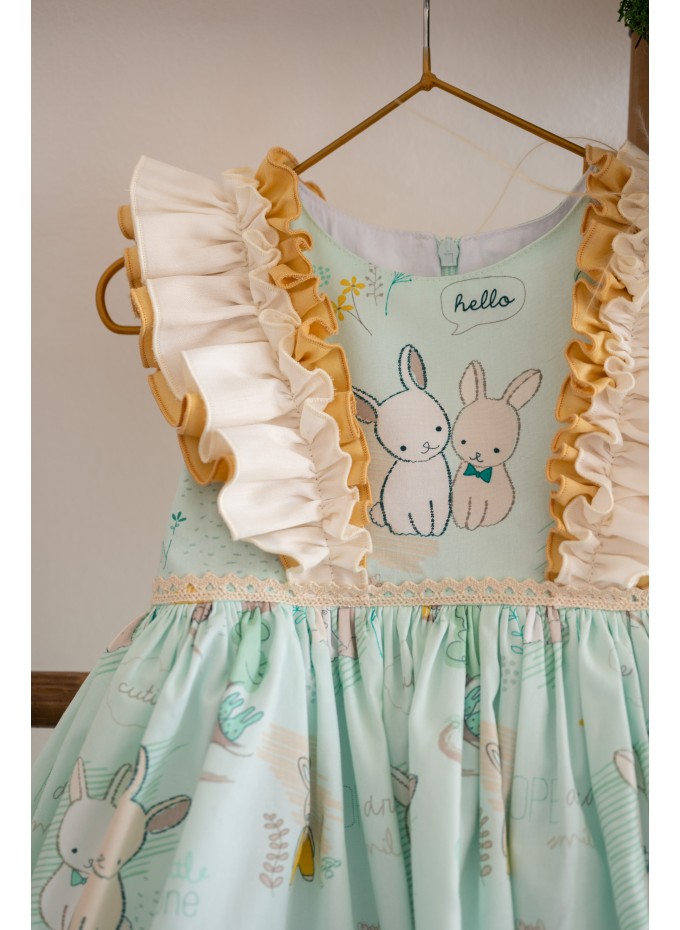 Mint Bunnies Dress