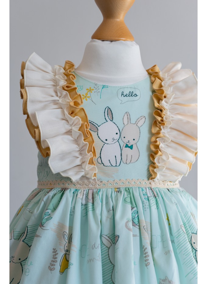 Mint Bunnies Dress