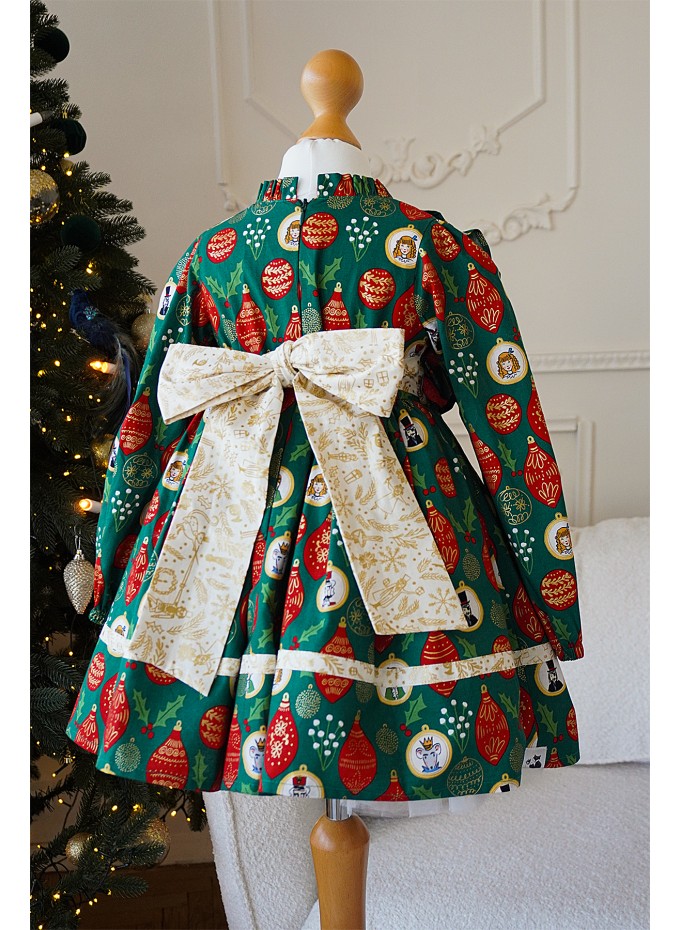 Enchanted Green Nutcracker Holiday Dress