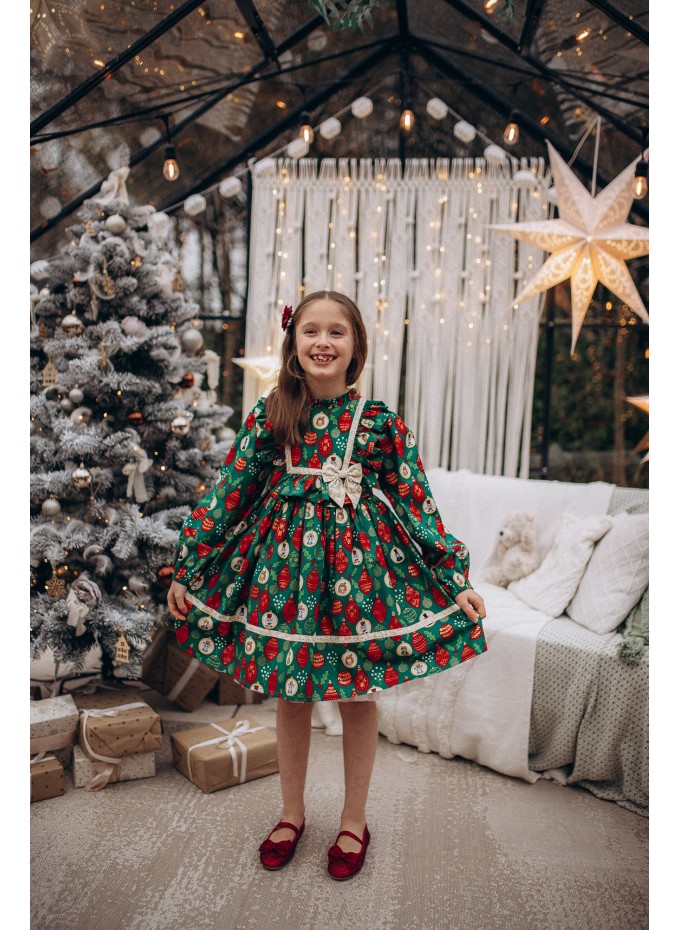 Enchanted Green Nutcracker Holiday Dress