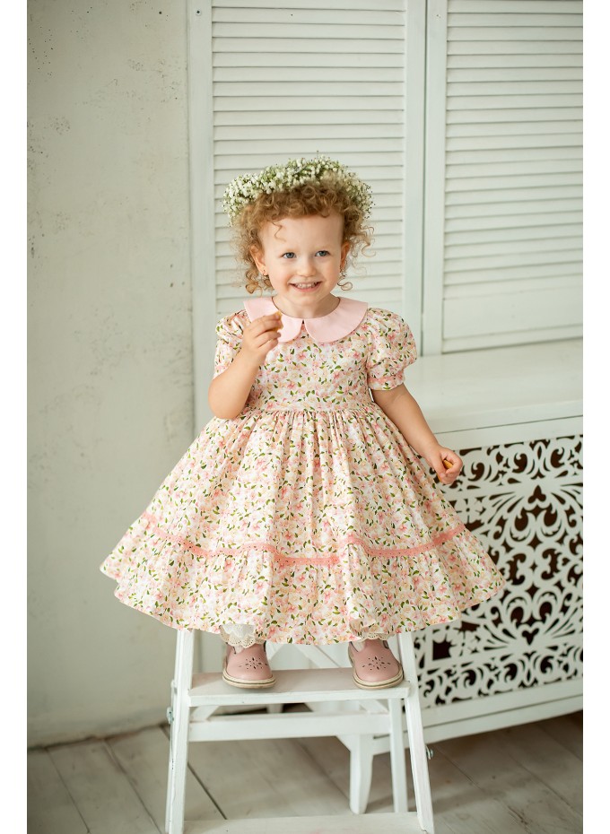 Watercolor Pink Dress – A Graceful Easter Outfit for Your Little One