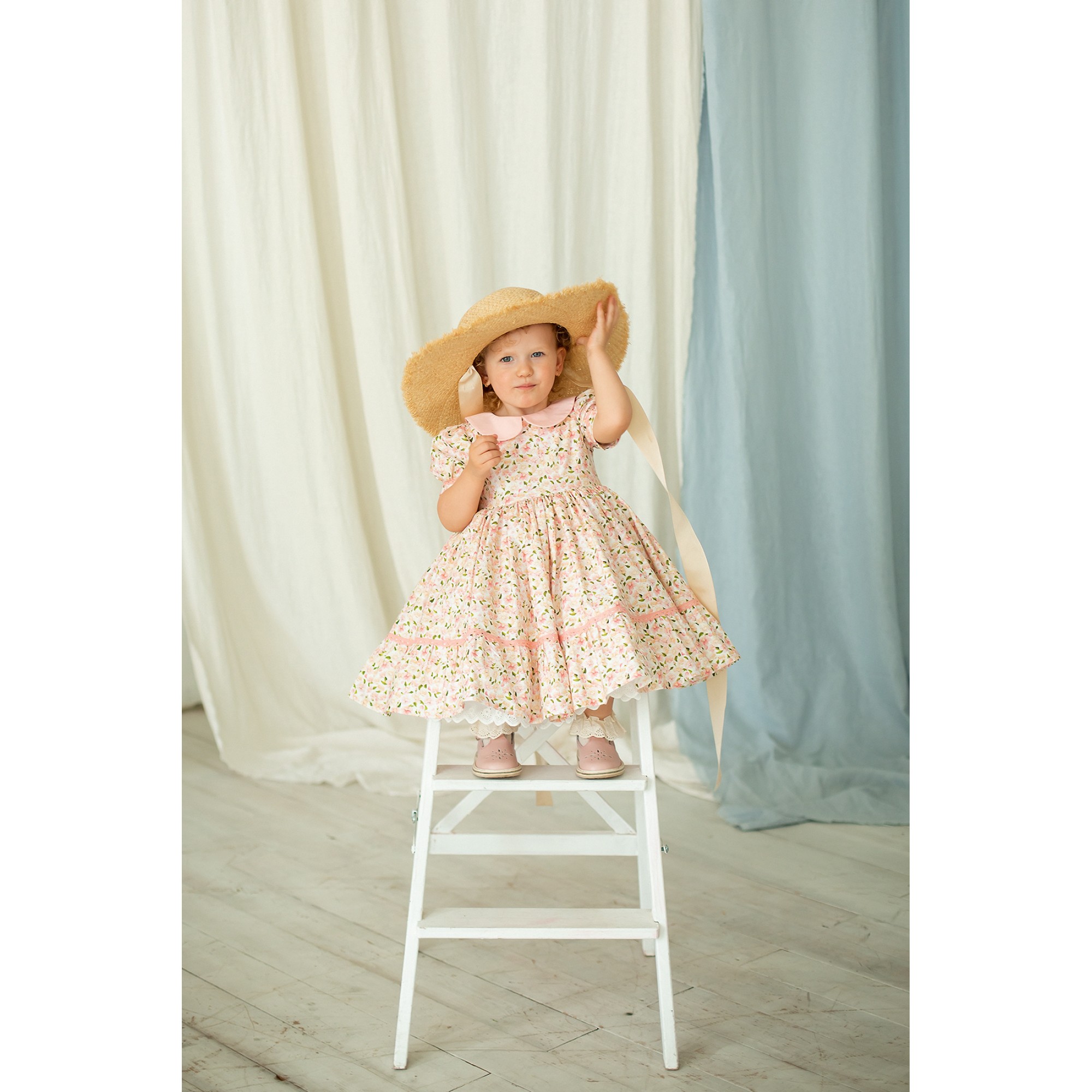 Watercolor Pink Dress – Elegant Girls' Easter Dress | Cotton Watercolor Pink Dress – Elegant Girls' Easter Dress | Cotton