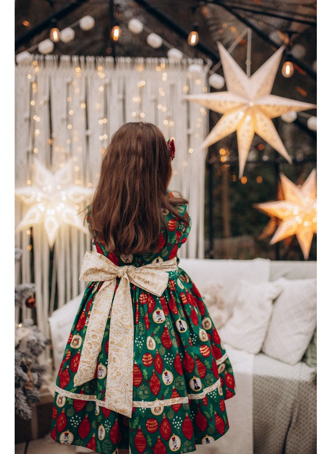 Enchanted Green Nutcracker Holiday Dress