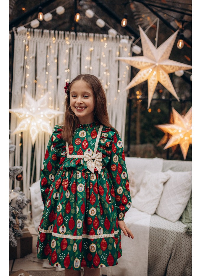 Enchanted Green Nutcracker Holiday Dress