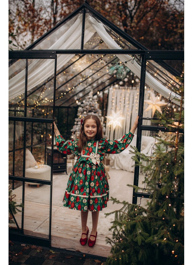 Enchanted Green Nutcracker Holiday Dress