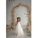 Charming Ivory Flower Girl Dress with Lace Details and Bow Accent